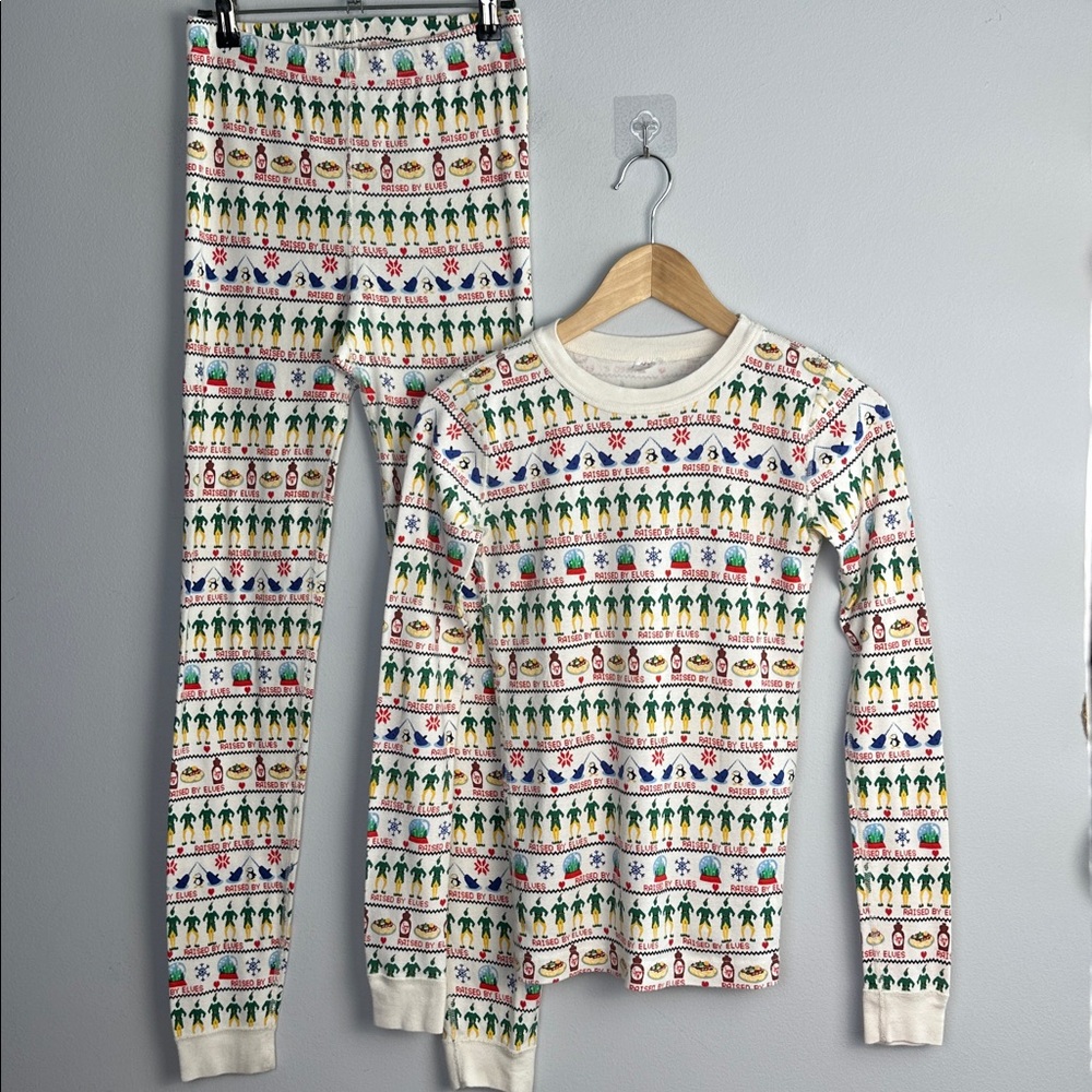 Hanna Andersson Raised By Elves Organic Cotton Christmas Pajama Set Kids Size 14